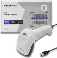 Qoltec 1D-Barcode-Lesegerät | CCD | USB | Weiß