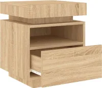 vidaXL Nachttisch mit LED-Leuchten Sonoma-Eiche 40x39x48,5 cm