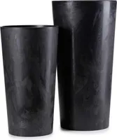 HowHomely Blumentopf 2er Set Schwarz 9,5L 12L Kunststoff