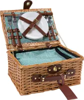 eGenuss Picknickkorb für 2 Personen mit Kühlfach und Zubehör - Grün