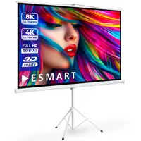 ESMART Professional MISATI | Stativleinwand | 266 x 149 cm (120") 16:9 | Vollmaskierung | Heimkino Beamer Projektionsleinwand Stativ Leinwand LCD LED