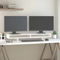 vidaXL Stojan na monitor biely 100x27x14 cm z masívneho borovicového dreva