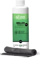 bio-chem Brillenreiniger mit ANTI-BESCHLAG-Funktion, Schutz vor beschlagenen Brillen, Anti-Fog, 250 ml Nachfüllflasche + Premium-Mikrofasertuch/Brillenputztuch
