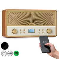 Auna Radio mit Bluetooth, 10 Watt DAB-Radio, DAB Plus Radio mit Bluetooth, DAB/DAB+/FM Radio mit Aufladbarer Batterie, LCD-Display, Digitales Retro-Radio Klein, Radio mit Netzstecker, MP3 & Streaming