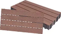 UISEBRT 12 kusů WPC dlaždice 30X60cm WPC click dlaždice 2sqm balkonová dlaždice terasová dlaždice vzhled dřeva dlaždice terasová palubka balkon, hnědá