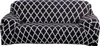 Stretch Sofa Schonbezug Hochelastische Polyester Sofabezüge Stilvoller moderner Möbelschutz (3-Sitzer / Sofa, Schwarz)