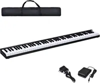 88 Tasten Elektronische Klavier, Digital-Piano Setinkl. Tragetasche und Schultergurt, Multifunktion mit Bluetooth Transponierfunktion Tremolo Einstellbare Tastaturstärke, für Anfänger/Erwachsene