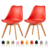MCC Retro Esszimmerstühle EVA, gepolstert, Kunstleder, Design Stuhl, Küche, Lounge, 2er Set in Orange