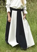 Kinder Mittelalter-Rock Lucia, weit ausgestellt, schwarz/natur - Wikinger Mittelalterrock Verkleidung Kostüm Magd Lagert Größe: 146