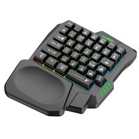 ANTCOOL USB-Tastatur, einhändig, kabelgebunden, 35 Tasten, beleuchtet, Gaming-Tastatur für Tablet, Farbe, ergonomische Gamer-Tastatur, Handauflage