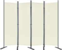 YUENFONG Paravent Trennwand Raumteiler Sichtschutz 225cm x 180cm Stellwand Sichtschutzwand Faltbar Verstellbar Raumteiler Innen und Außenbereich für Büros, Garten Balkon (Beige)