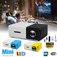 Mini-Projektor HD 1080P 4K HDMI-Video-Klein projektor für zu Hause (EU Stecker - Schwarz)