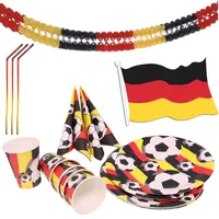 Dekotalent® XXL Deutschland Deko Dekoration Set Fanartikel Tischdekoration  mit über 50 Teilen wie Luftballons & Wimpelkette & Servietten für Fußball