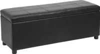 Sitztruhe 'Bukit' mit Stauraum 118 x 37 x 43 cm Kunstleder Schwarz