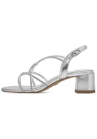 Tamaris Damen Sandalette Strass Karree Metallic Optik 1-28236-42, Größe:38 EU, Farbe:Silber