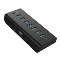 Aukey cb-h19- USB 3.0 (36 W, 4 portový rozbočovač USB + 3 nabíjacie porty), čierna