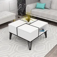 Skye Decor, Nirvana - White, konferenční stolky, bílá, 71,8 x 43,8 x 71,8 cm