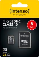 SD MicroSD Card  8GB Intenso Class10 inkl. SD Adapter