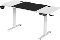Elektrisch Höhenverstellbarer Schreibtisch Bürotisch Ergonomisch mit Tischplatte Stahlfüßen Touchscreen Memoryfunktion Kopfhörerhaken Getränkehalter 140 x 60 cm, Weiß