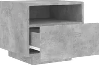 vidaXL Nachttisch mit LED-Leuchten Betongrau 40x39x37 cm