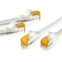 2x CAT 7 Ethernet Kabel Patchkabel Netzwerkkabel LAN Kabel 10m weiß flach SEBSON