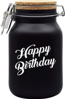 Spardose Geld Geschenk Ideen Happy Birthday Schwarz Größe XL 2 Liter