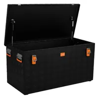 Riffelblechbox Alubox schwarz - black - 3mm Wandstärke, 250 Liter 102,2 cm x 52,5 cm x 52,0 cm - 250 Liter