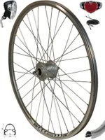 REDONDO 26 Zoll Vorderrad Felge Shimano Nabendynamo + AXA Scheinwerfer Rücklicht