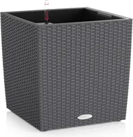 Samozavlažovací kvetináč Lechuza Cube 30x30x30 cm kompletný set sivý