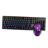 Gaming Mechanische Tastatur Und Maus Set Hintergrundbeleuchteter N Key Rollover 104 Tasten 2400DPI Stil Schwarze Schalter