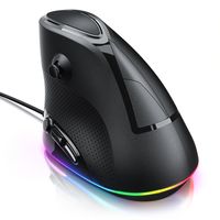 Titanwolf ergonomische Maus kabelgebunden, optische kabelgebundene Vertikal Maus LED Farbwechsel 7200dpi