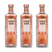 Absolut Vodka Elyx 3er Set, Premium Wodka, Schnaps, Spirituose, handdestilliert, Alkohol, Alkoholgetränk, Flasche, 42.3%, 3 x 1 L