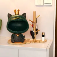 Schlüsselbrett, Dekoschale, Lachende Katze, Ornamente, Schlüssel Aufbewahrungsbox, Schlüsselaufbewahrung, für Eingang, Flur, Schlafzimmer, Wohnzimmer