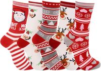 Vertvie 12 Paar Unisex Weihnachtssocken Christmas Socks Weihnachtsmotiv Weihnachten Festlicher Baumwolle Socken Mix Design für Damen und Herren