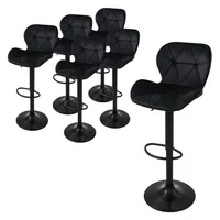 ML-Design 6er Set Barhocker Tresenhocker 360° drehbar, Gepolsterter Barstuhl mit Rückenlehne und Fußstütze, 59-79 cm