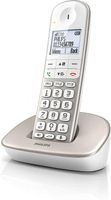Bezdrôtový telefón Philips XL490 - Kompatibilný so sluchadlami - Tlačidlá rýchlej voľby - Telefónny zoznam až na 50 mien - Identifikácia volajúceho - Biely