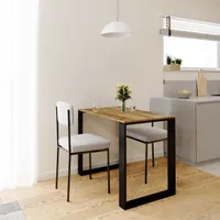 Drevený retro stôl AKKE LOFT s čiernymi nohami DxŠxV: 80x60x75 cm