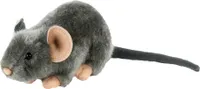Uni-Toys Kuscheltier Maus liegend 17 cm (30 cm mit Schwanz) grau Plüschtier Plüschmaus