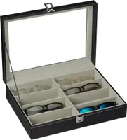 Relaxdays Brillenbox Display Abmessungen HxBxT 8.5 x 33.5 20.45 Ablage helfer