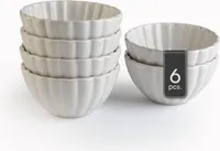 Müslischalen - 350 ml - Creme - Steingut - in Rillenoptik - 6er Set