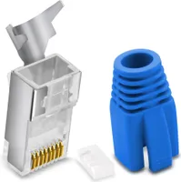 Netzwerkstecker CAT 7 CAT 6A CAT 6 RJ45 Netzwerk LAN Stecker vergoldete KontakteMenge:16 Stück;Farbe:Blau