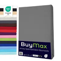 Spannbettlaken Jersey Spannbetttuch 100% Baumwolle Größe200x200 cm Farbe Anthrazit-Grau