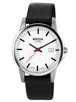 Boccia 3625-05 Damen-Armbanduhr, Titan-Gehäuse, Leder-Armband