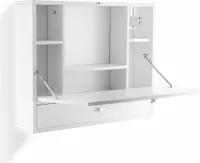 Klappbarer Wandschreibtisch mit Regalen und Schublade