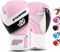 Starpro Kinder Boxhandschuhe Box Handschutz, 4 oz, 6-10 J, Rosa, Weiß, Kunstleder