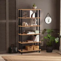 Skye Decor, Gala - Black, Bücherregal, Schwarz, 100 % MELAMINBESCHICHTETE SPANPLATTEN, 80 x 28 x 168,5 cm