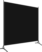 vidaXL Paravent Schwarz 175x180 cm Stoff