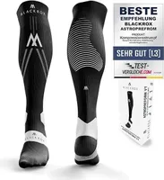 BLACKROX Kompressionsstrümpfe Sport Astropreform Kompressionssocken Vergleichssieger Sportkompressionsstrumpf Laufstrümpfe Fussball, Schwarz, Gr. S-M