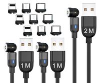 SOONTEC 2M+1M+1M Magnetický nabíjecí kabel 360°&180° USB kabel Magnetický otočný nabíjecí kabel