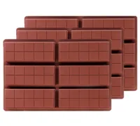 3 Stück,Schokoladenform aus Silikon für 6 Tafeln Schokolade BPA-frei Antihaftbeschichtung Form Schoko Silikonform